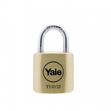 Lacat de alama Yale Y110/20/111/1, cu cheie, corp de 20 mm